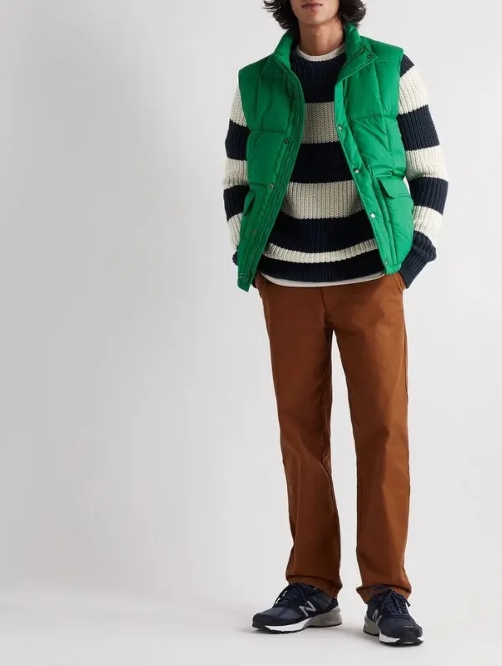 J. Crew Slim Fit Striped Cotton Sweater Navy White